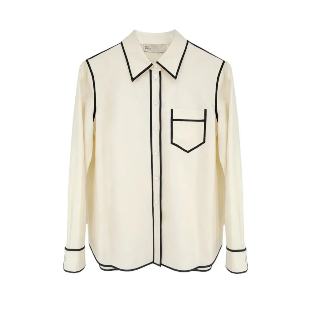 TORY BURCH Brigitte Silk Shirt In New Ivory 4